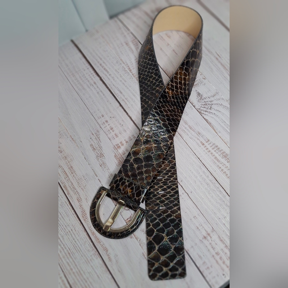 Banana Republic Python Print Genuine Italian Leat… - image 2